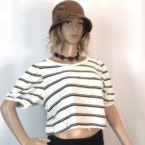 Deconstructed Puff Sleeve Cropped Shirt